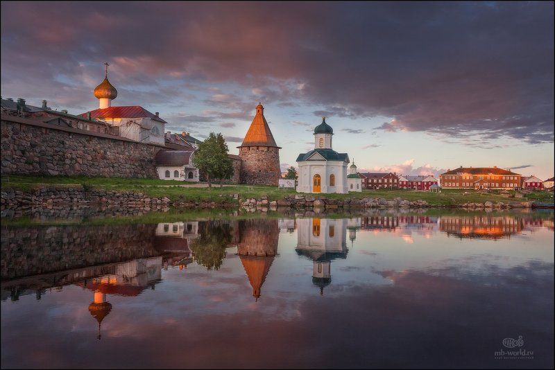 Россия, Соловки, рассвет, пейзаж Белые ночи на Соловецких островах фото превью