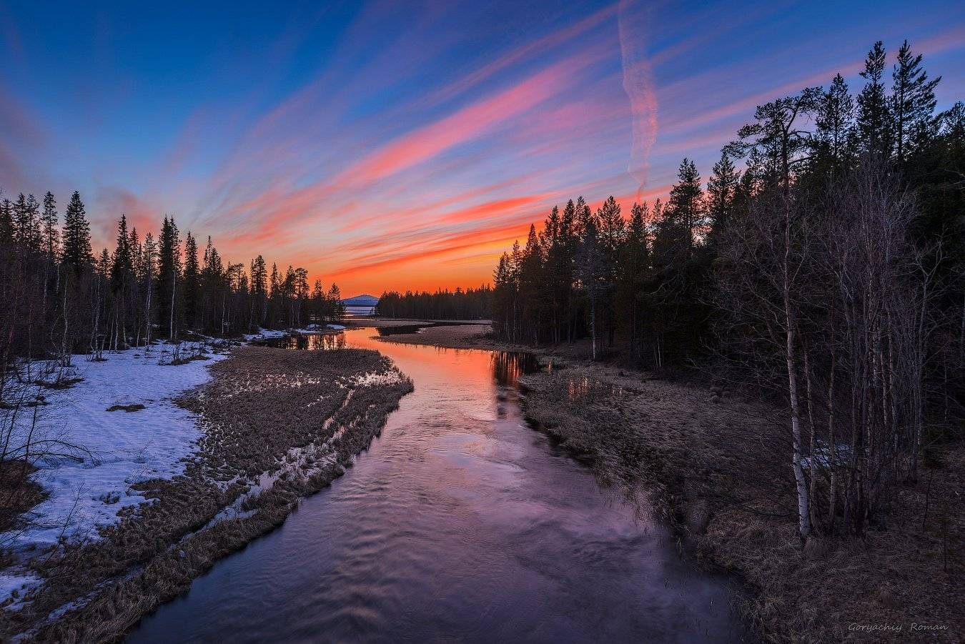 кольский, север,заполярье, колвица, весна, вечер, закат,, Роман Горячий