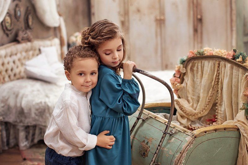 семья, семейный фотограф, детский фотограф, детская фотосессия, винтаж, открытка, дети,Влада Былич  фото превью