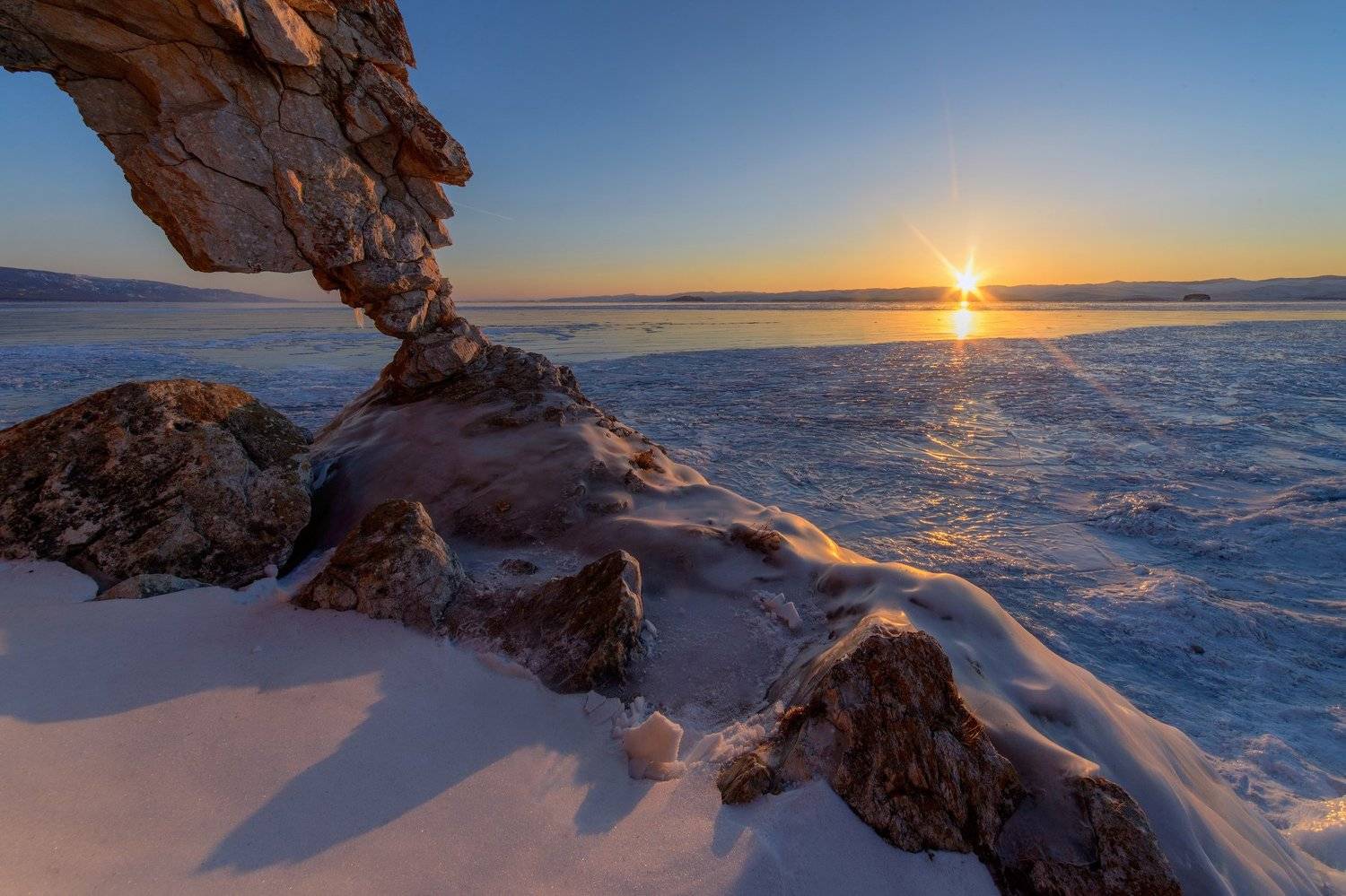 байкал, курма, лёд, зима, рассвет, Mashin Rostislav