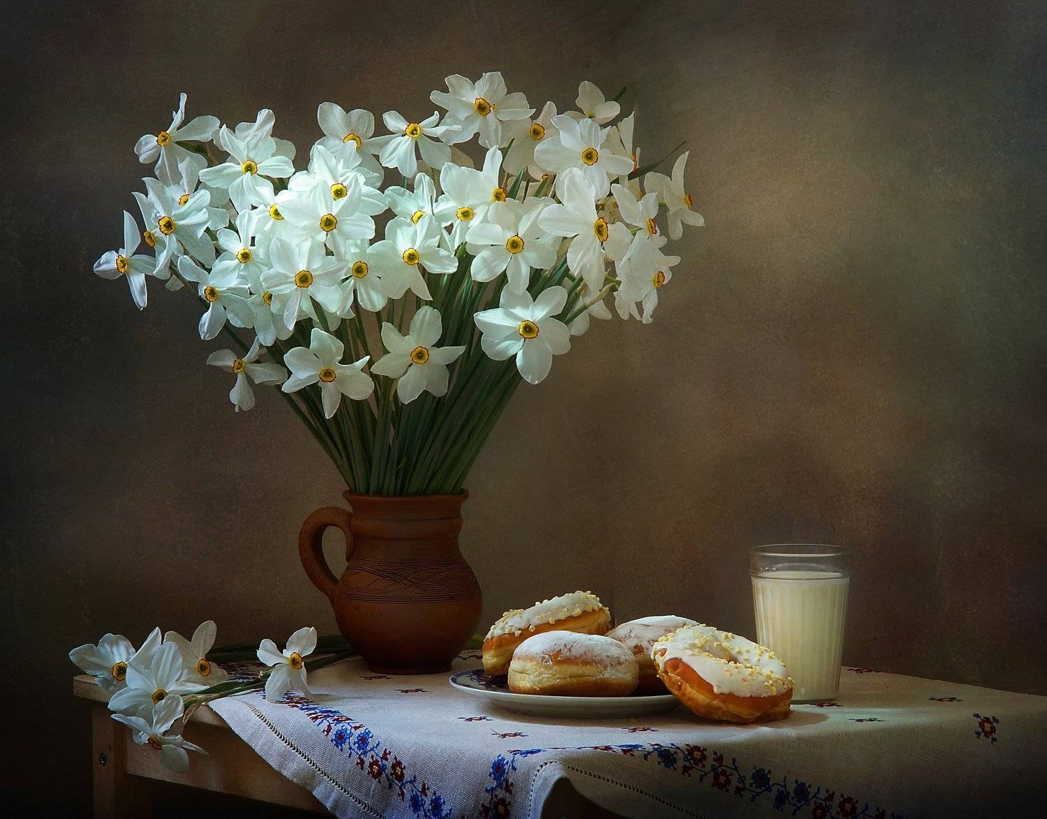 цветы, весна, букет, еда, хлеб, булочки, Айснер Юлия