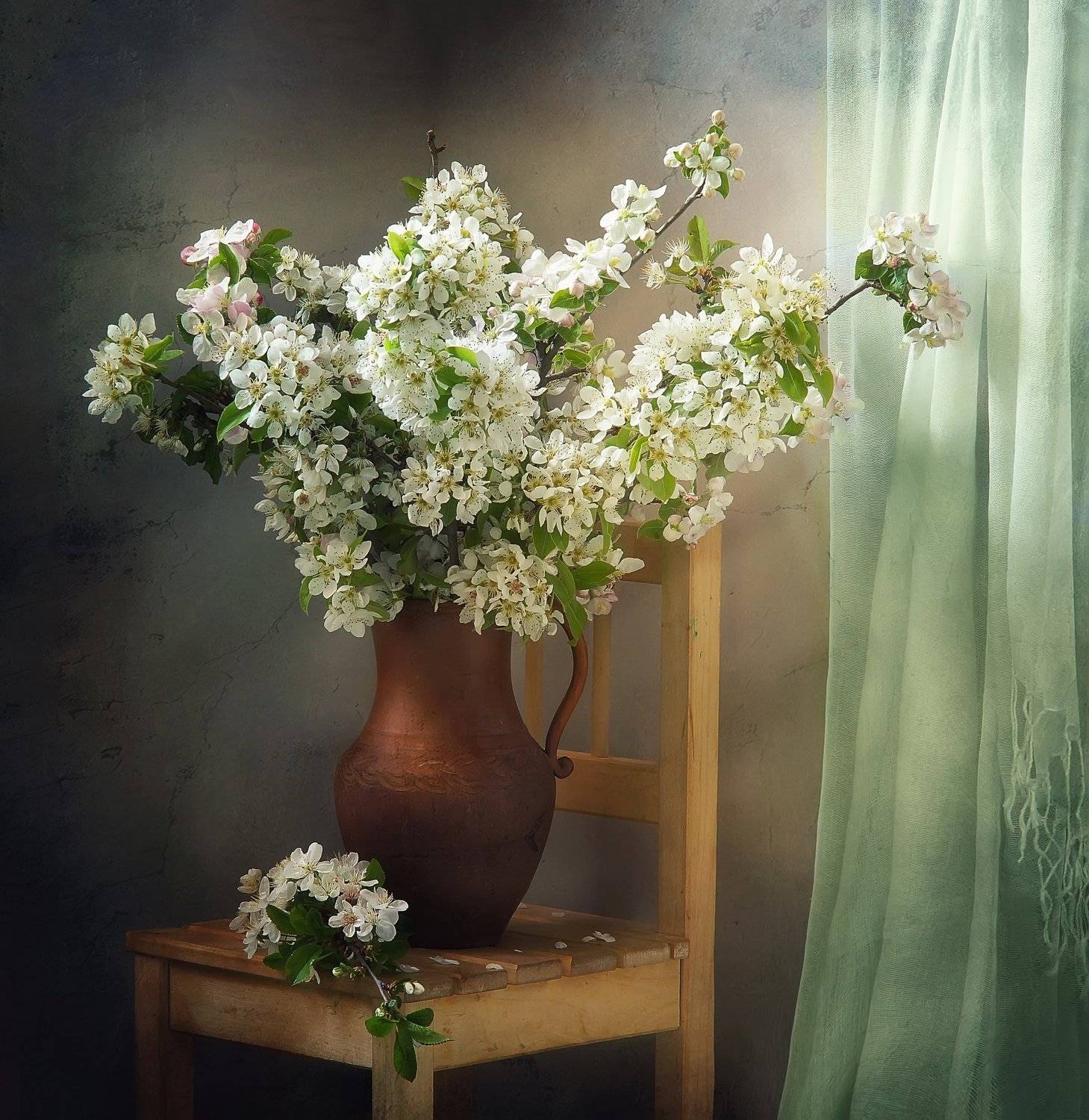 весна, букет, цветы, вишневый цвет, Айснер Юлия