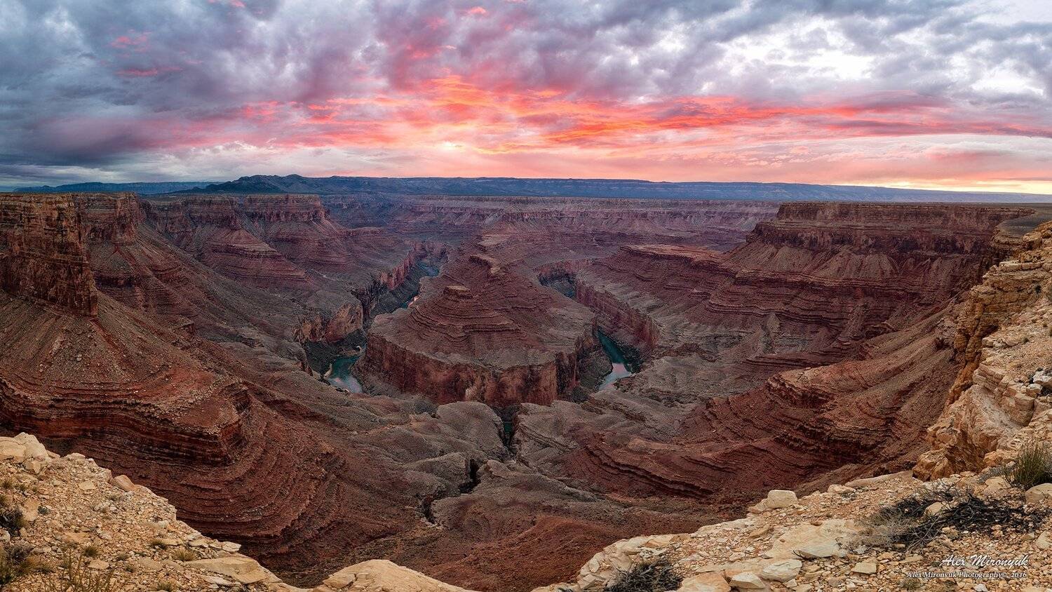 Гранд, Каньон, Аризона, США, Подкова, Колорадо, Река, Изгиб, Скалы, Камни, Панорама, Alex Mironyuk