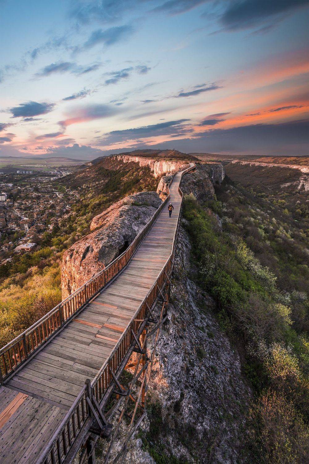 sunset, spring,fortress,nature, landscape, town, Jeni Madjarova