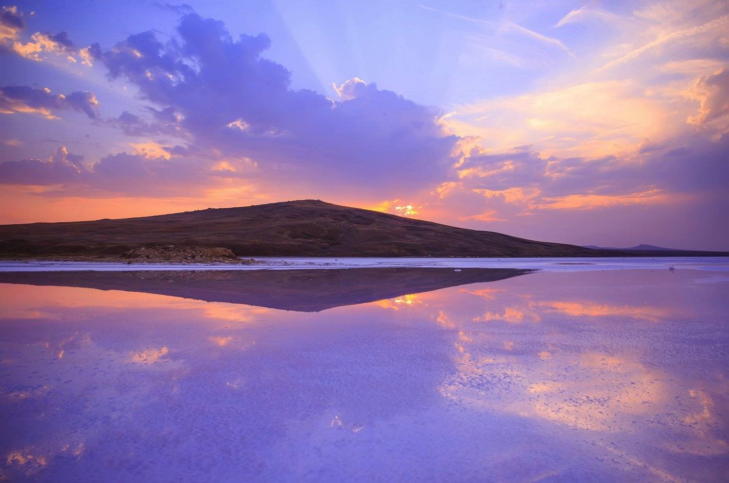 закат,озеро,розовый,облака,отражение,крым,опук,заповедник,кояшское,солнце,побережье,природа,керчь,лучи,пейзаж,россия, Elena Pakhalyuk