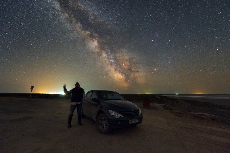 Млечный путь, Эльтон, озеро, Космос Привет Эльтон :) фото превью