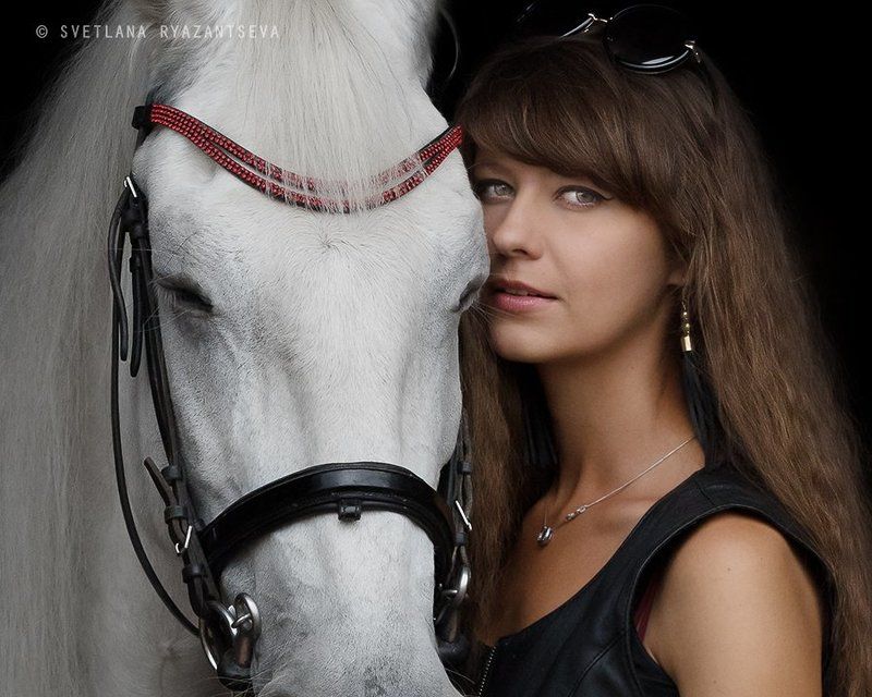 horse, girl, horse & girl, portrait, портрет, лошадь, человек и лошадь тишина фото превью