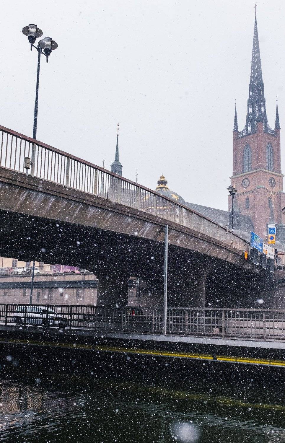 стокгольм, пейзаж, город, снег, архитектура, Дмитрий