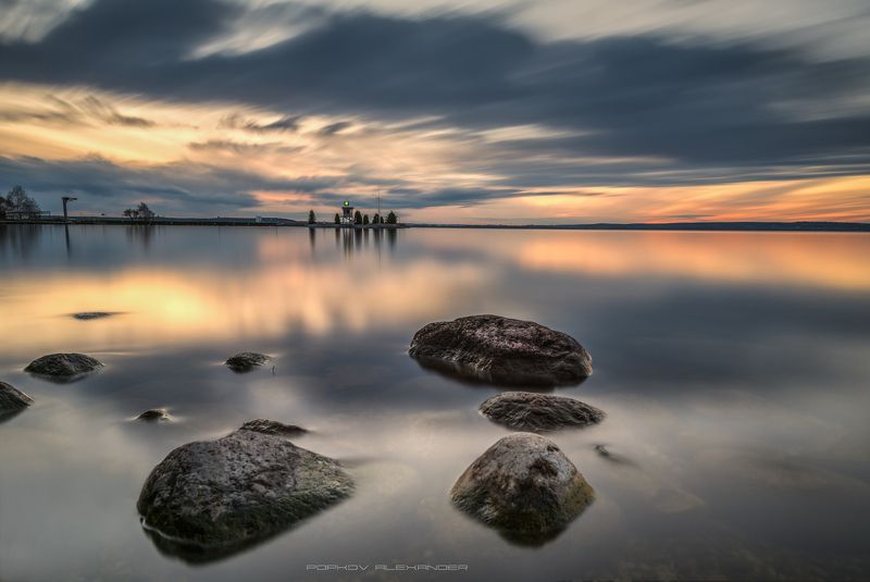 апрель 2017 сумерки минское море выдержка Догорал закат фото превью