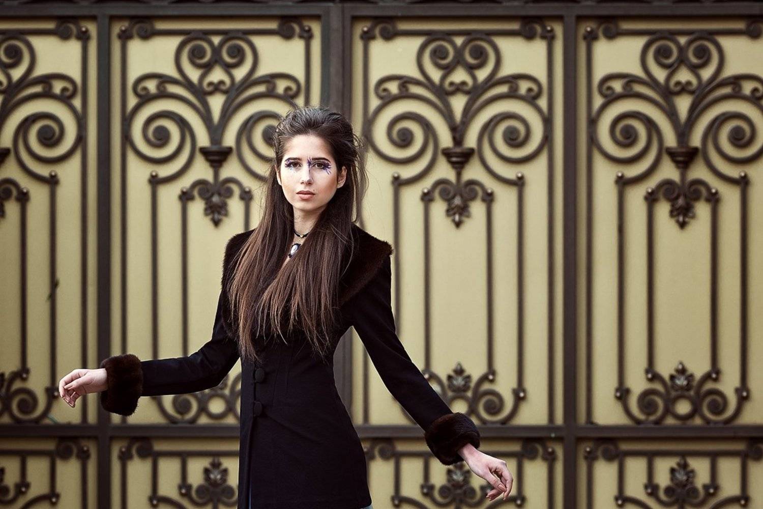 девушка, мода, черный, динамика, Марина Кондратова