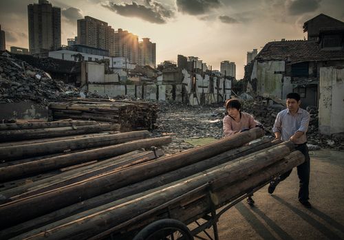 working in ruins