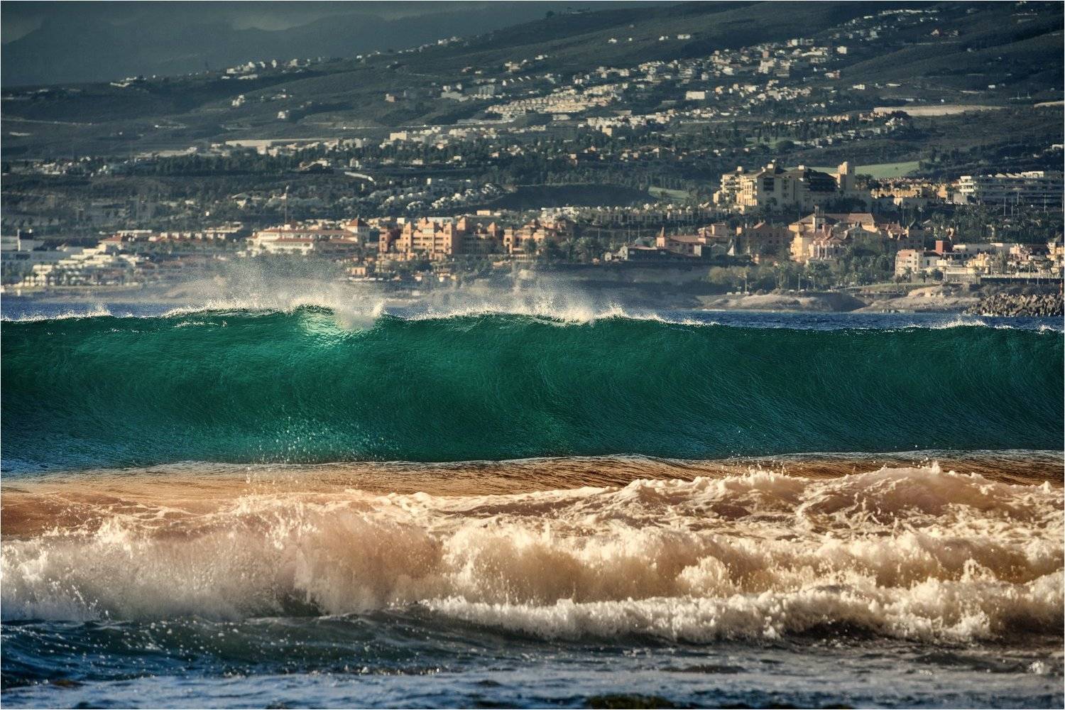 las; americas; playa; tenerife; de; beach; spain; canary; sea; waves; ocean; surf; water; europe; surfing; tourism; coast; shore; islands; island; sky; travel; sport; european; spanish; atlantic; blue; holiday; vacation; sunny; mountain; destination; coas, catalin eremia