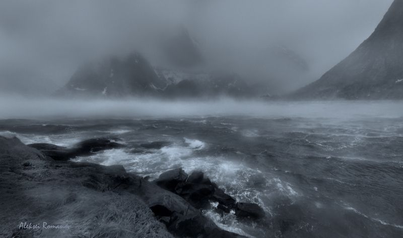 путешествия, норвегия, лофотенские острова, природа, море, шторм, lofoten islands Шторм фото превью