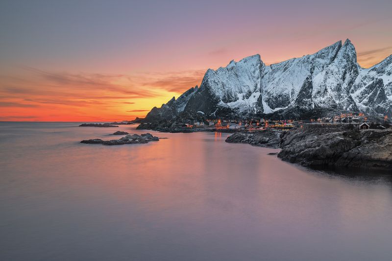 norway,mountains,lofoten,sunset,zeiss milvus 21mm,long exposure, sleeping dragon фото превью