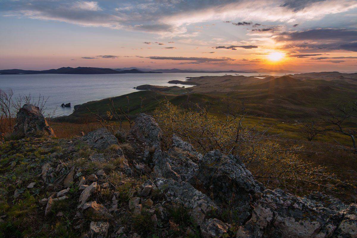 полуостров краббе, приморский край, закат, море, Шинкарева Елена