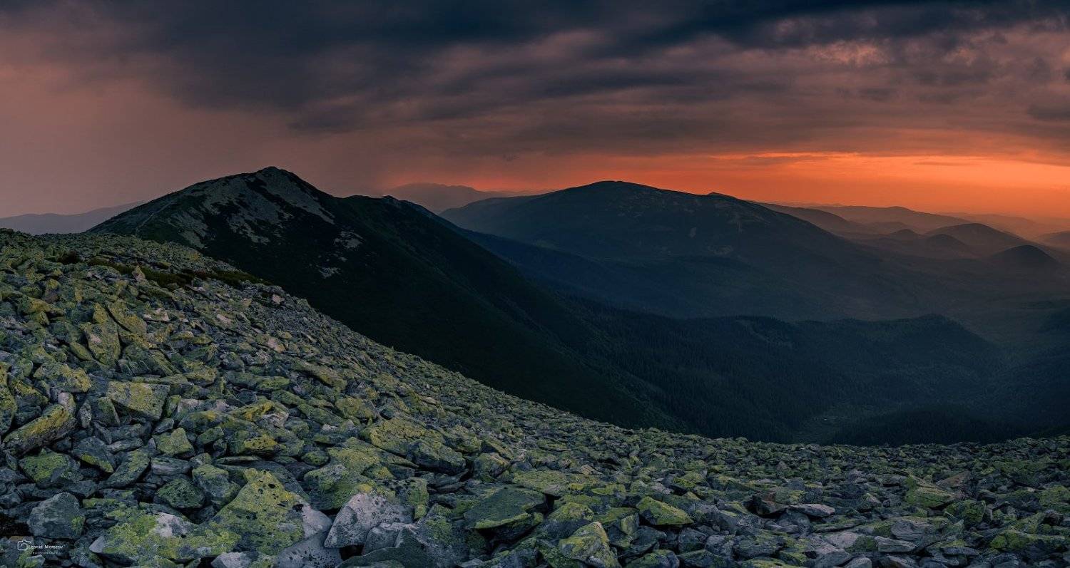 пейзаж природа город облака небо карпаты горы, Леонид Морозов