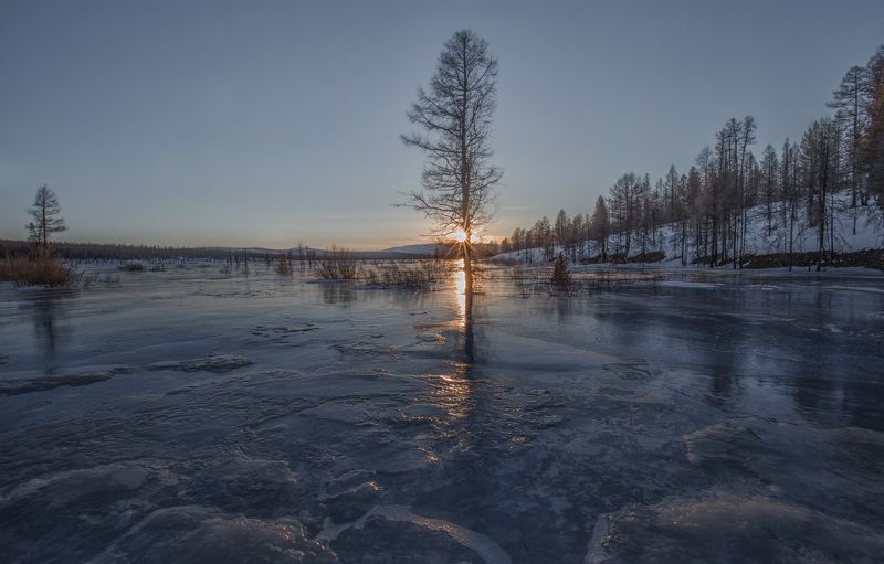 якутия, нерюнгри, весна, апрель, река, река верхние нерюнгри Ледяной апрель фото превью