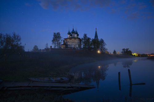 Конец звездной майской ночи в пик метеорного потока Аквариды в Дунилово - переход к сумеркам