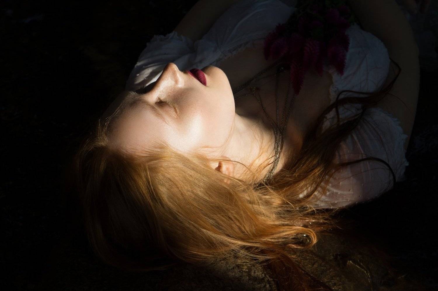 lake, water, redhead, ginger, beauty, red lips, summer, fairytale, Наташа Янкелевич