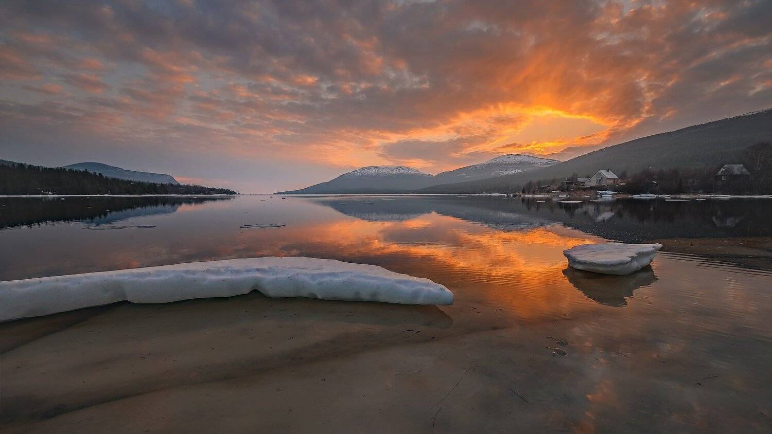 кольский, север,заполярье, колвица, весна, вечер, закат,, Роман Горячий