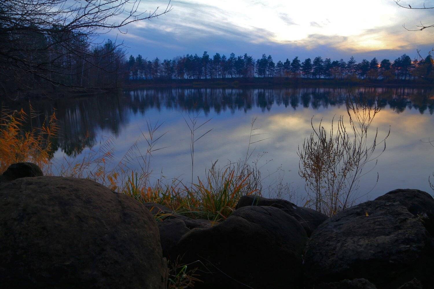 гончарка, озеро, закат, камни, Алексей Рыльский