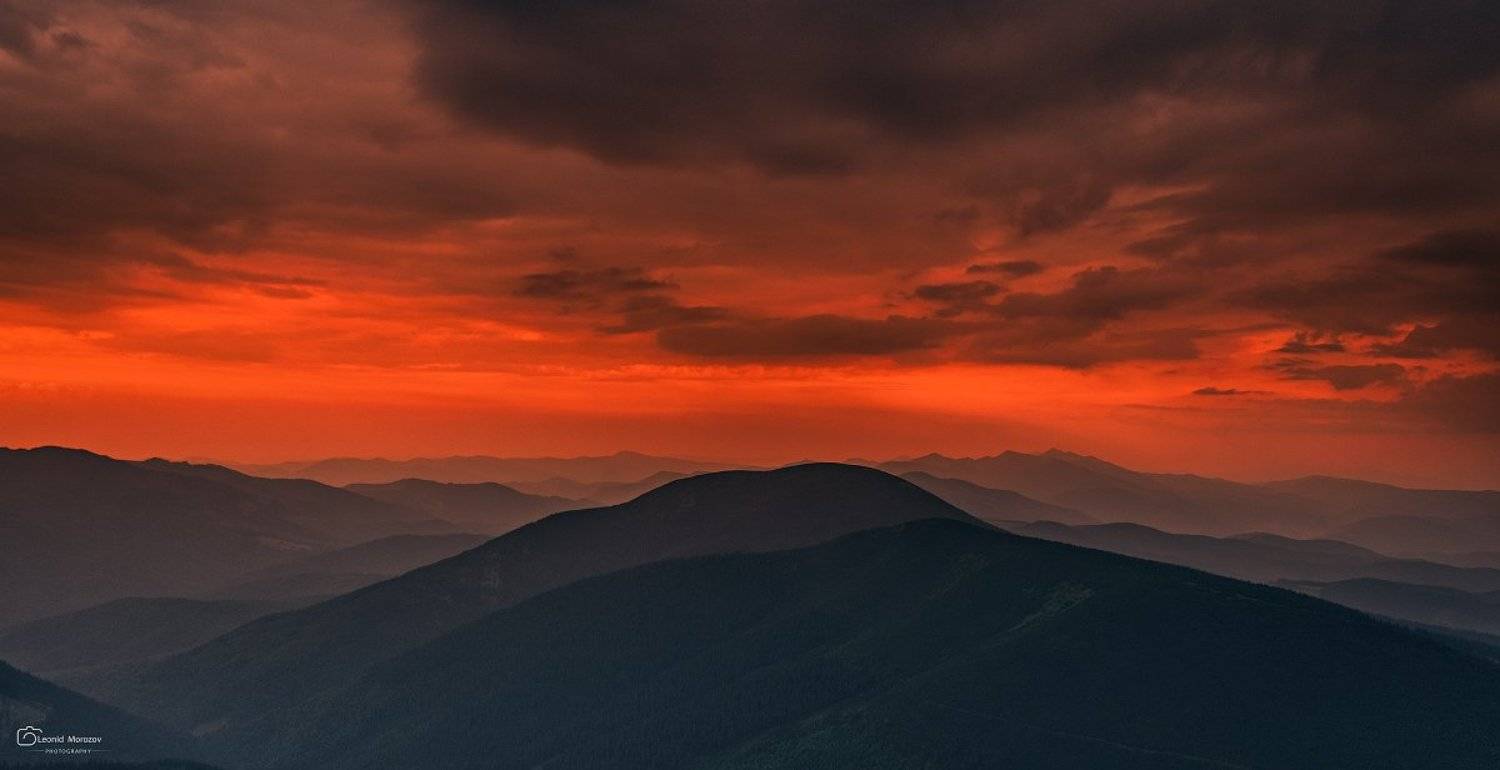 пейзаж природа город облака небо карпаты горы, Леонид Морозов