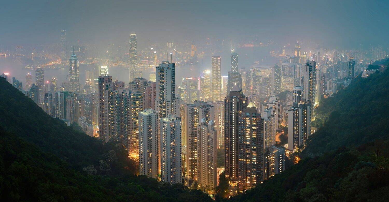 гонконг, город, архитектура, ночь, пик виктория, Алексей Ермаков