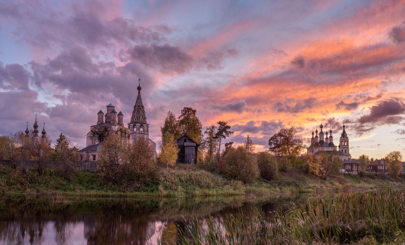 солигалич, церкви, закат Цветопредставление в Солигаличе фото превью