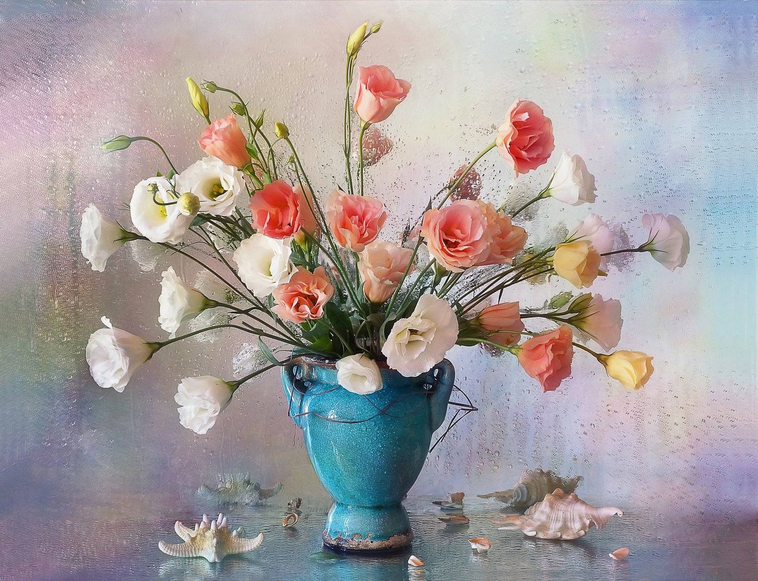 цветы, букет, вода, отражение, Айснер Юлия