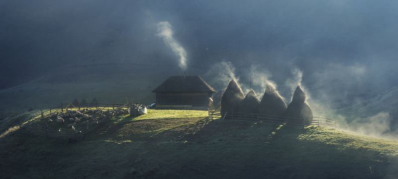 landscape, mountain, photographer, colors, nature, пейзаж, природа, горы, rural, idyll, village,home Mountain life фото превью