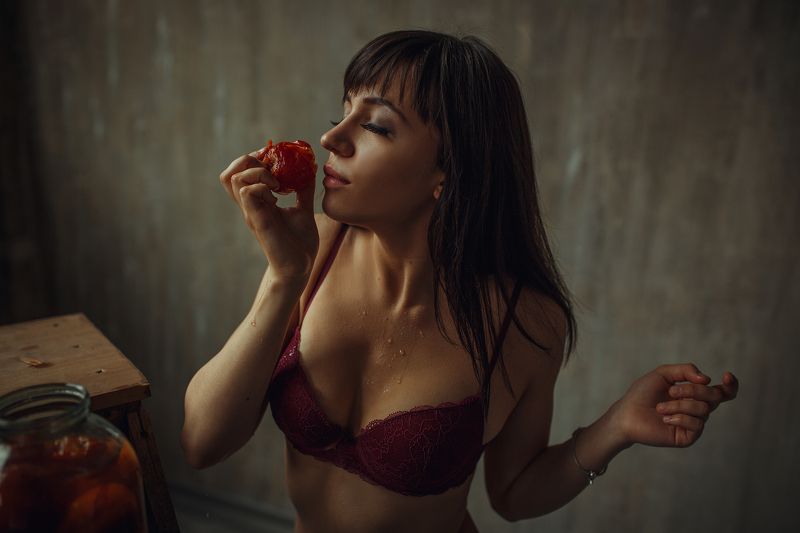 Портрет, девушка, белье, студия Дарья фото превью