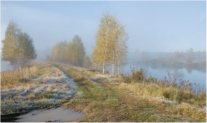 осень, туман, рассвет Осенние акварели фото превью