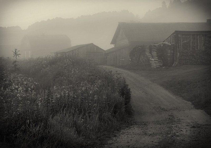 Деревенский пейзаж. фото превью