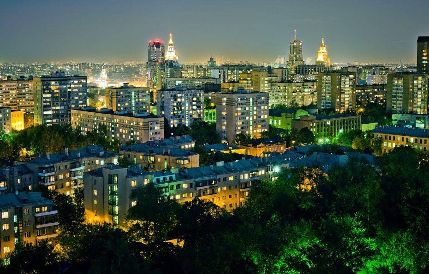 крыша, крыши, город, москва, ночь, Kremchik