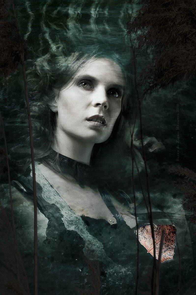 портрет, девушка, под водой, коллаж, готика,, Вадим