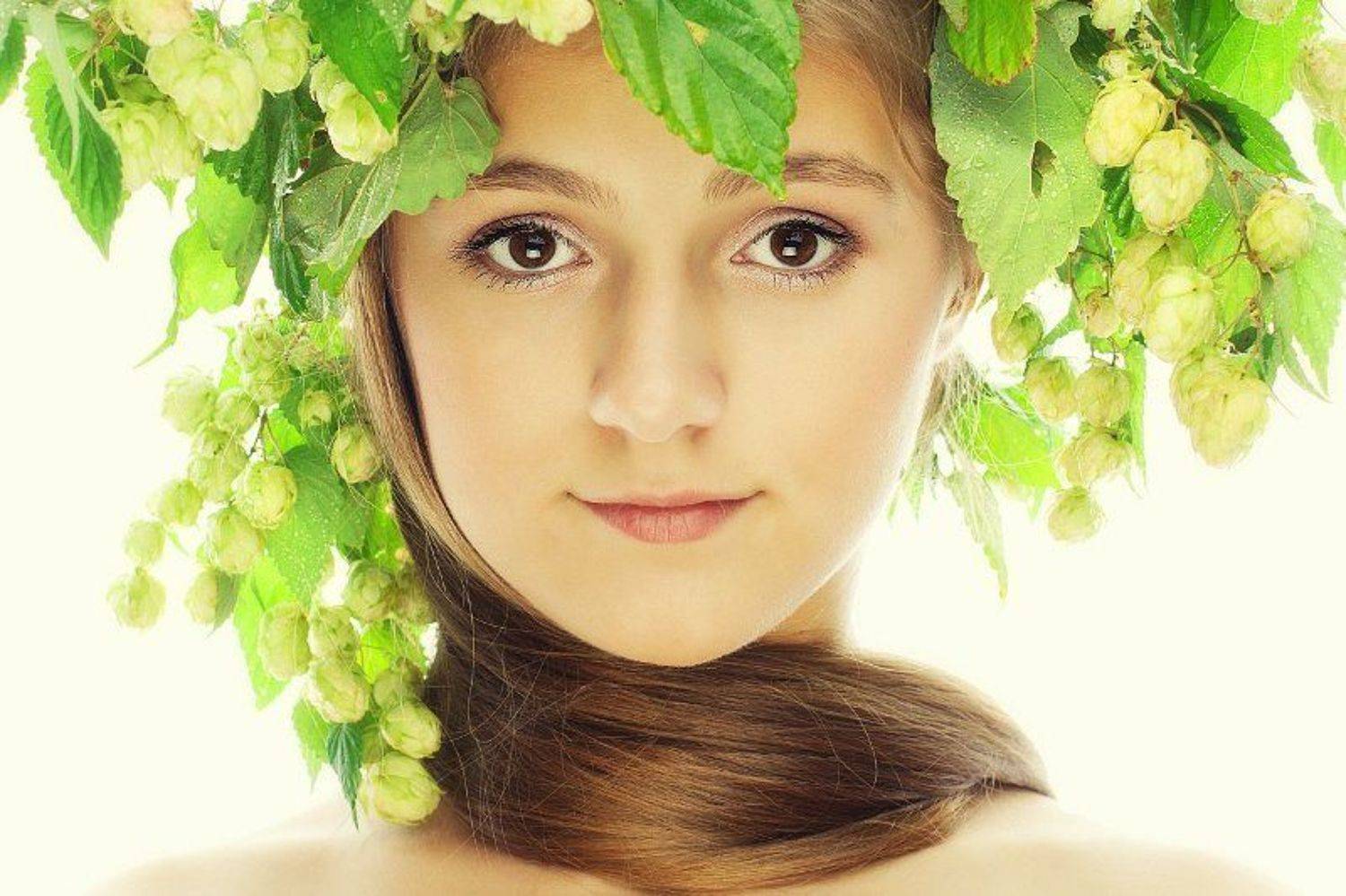 лето, девушка, студия, цветы, хмель, Наталия Овчар