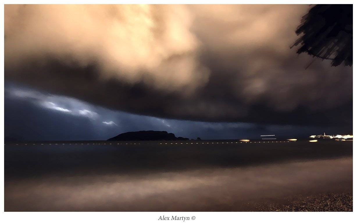 черногория, будва, море, молния, Alexander Martynov