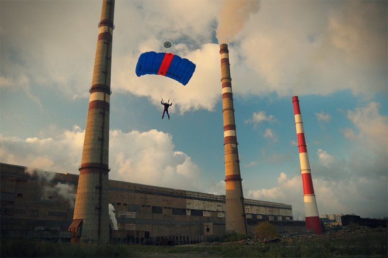 base, b.a.s.e, бейс, бэйс, джампинг, jumping, тэц, труба, дым, утро, рассвет Не по назначению фото превью