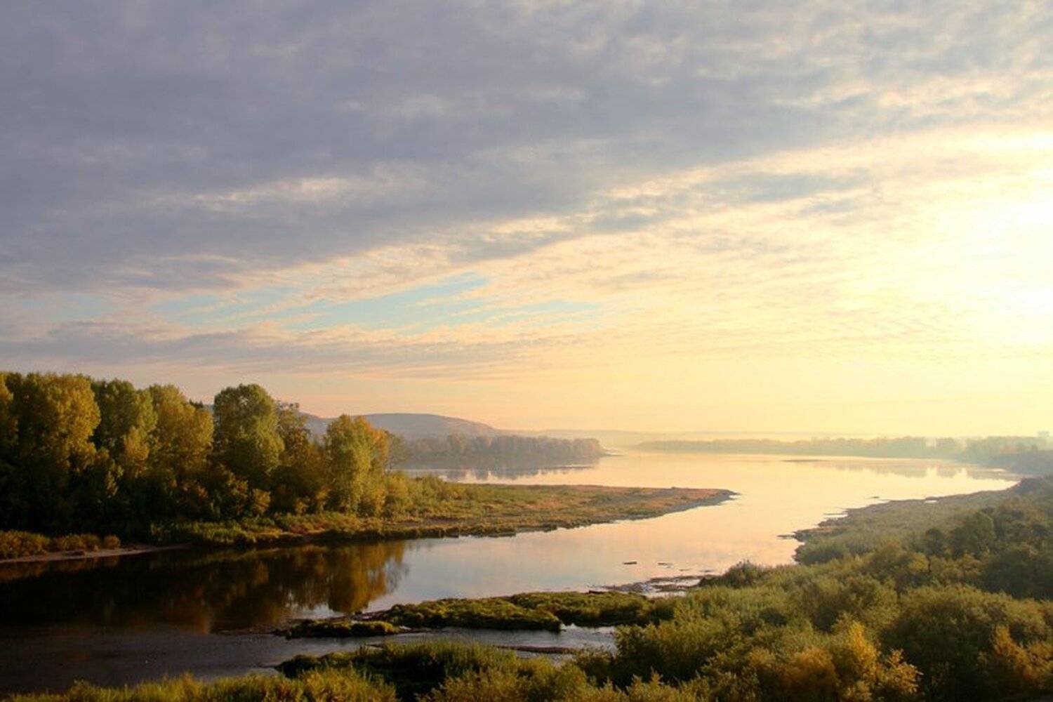 сибирь, кемерово, р. томь, осень, рассвет, Владимир Спиряев