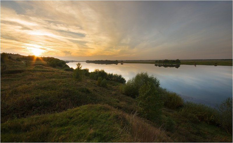 ока, река, закат На закате фото превью
