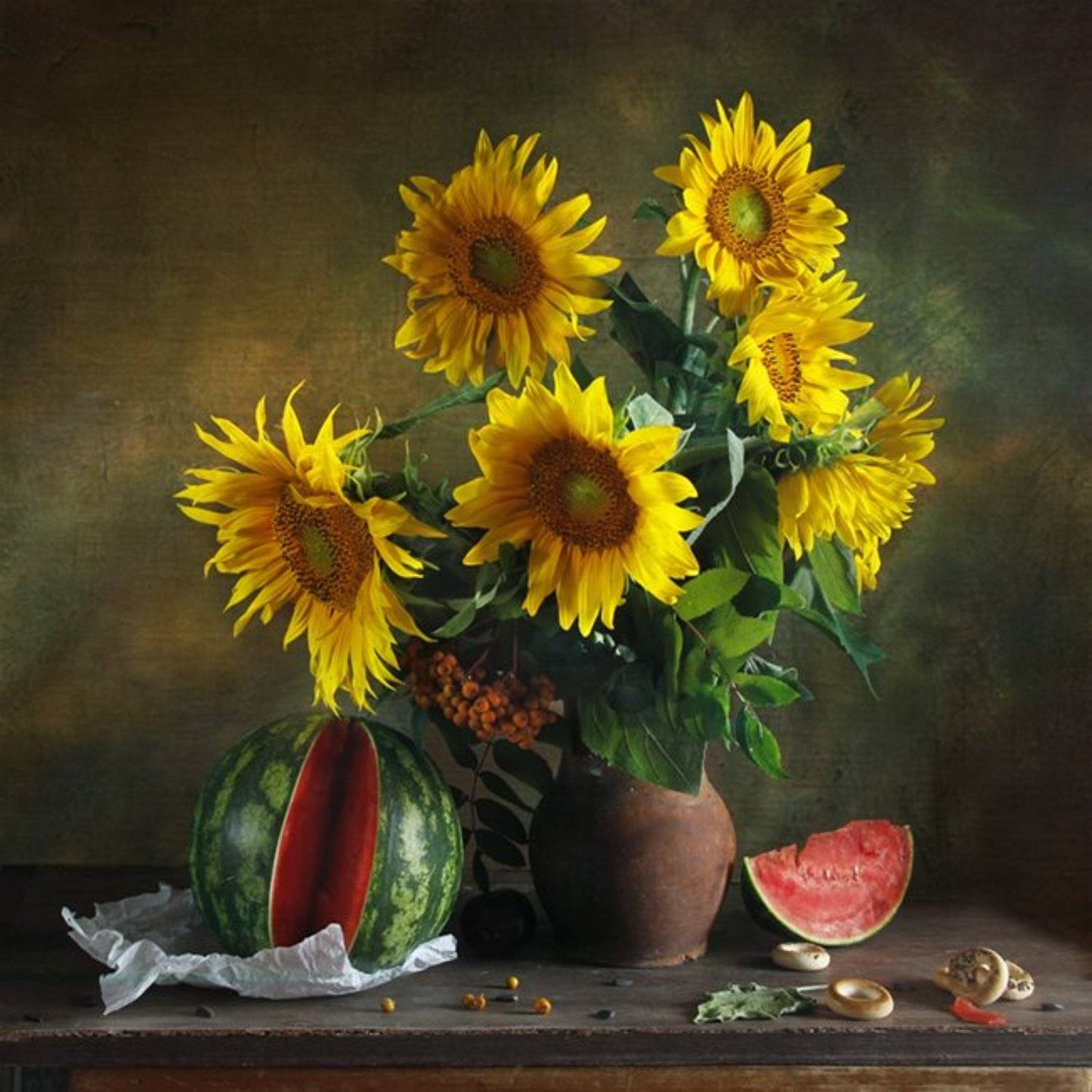 цветы, подсолнух, арбуз,лето, Игорь Колосов