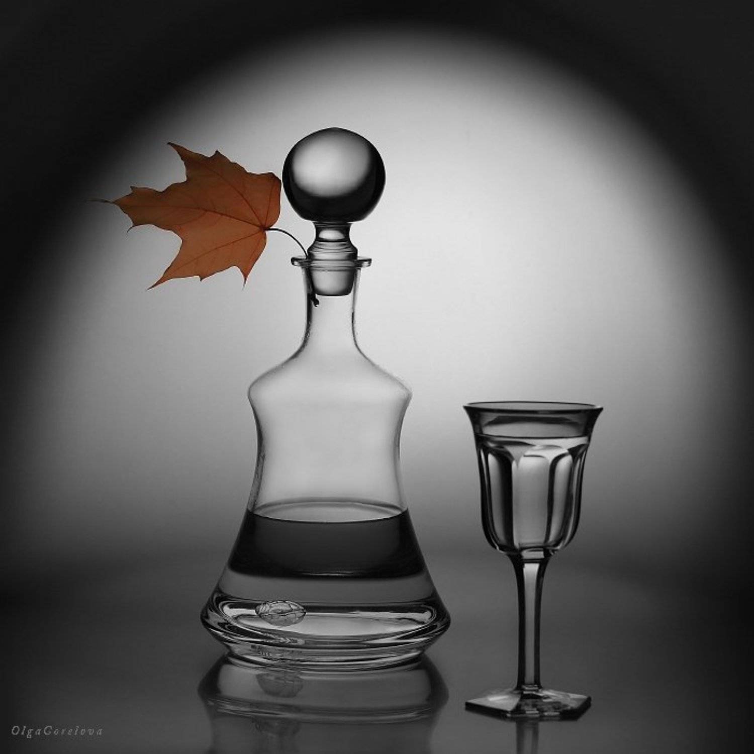 фото, лист, натюрморт, стекло, осень, Ольга Горелова