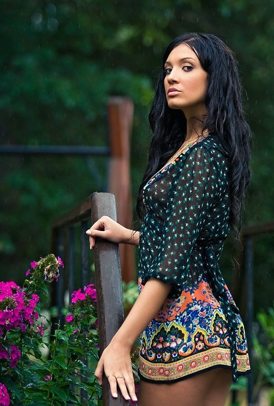 портрет, девушка, дождь, гламур, модель Яна фото превью