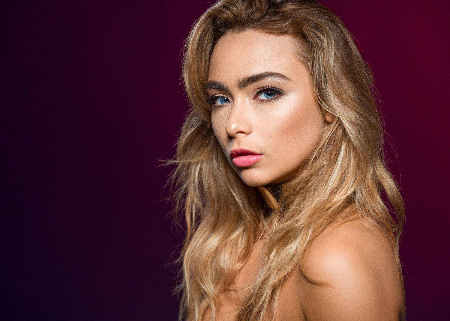 girl, female, pretty, portrait, studio, blonde, make up, Saulius Ke