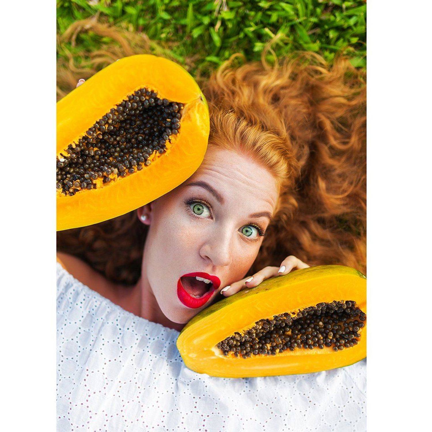 портрет фрукты девушка тропики, Николай Давидчук