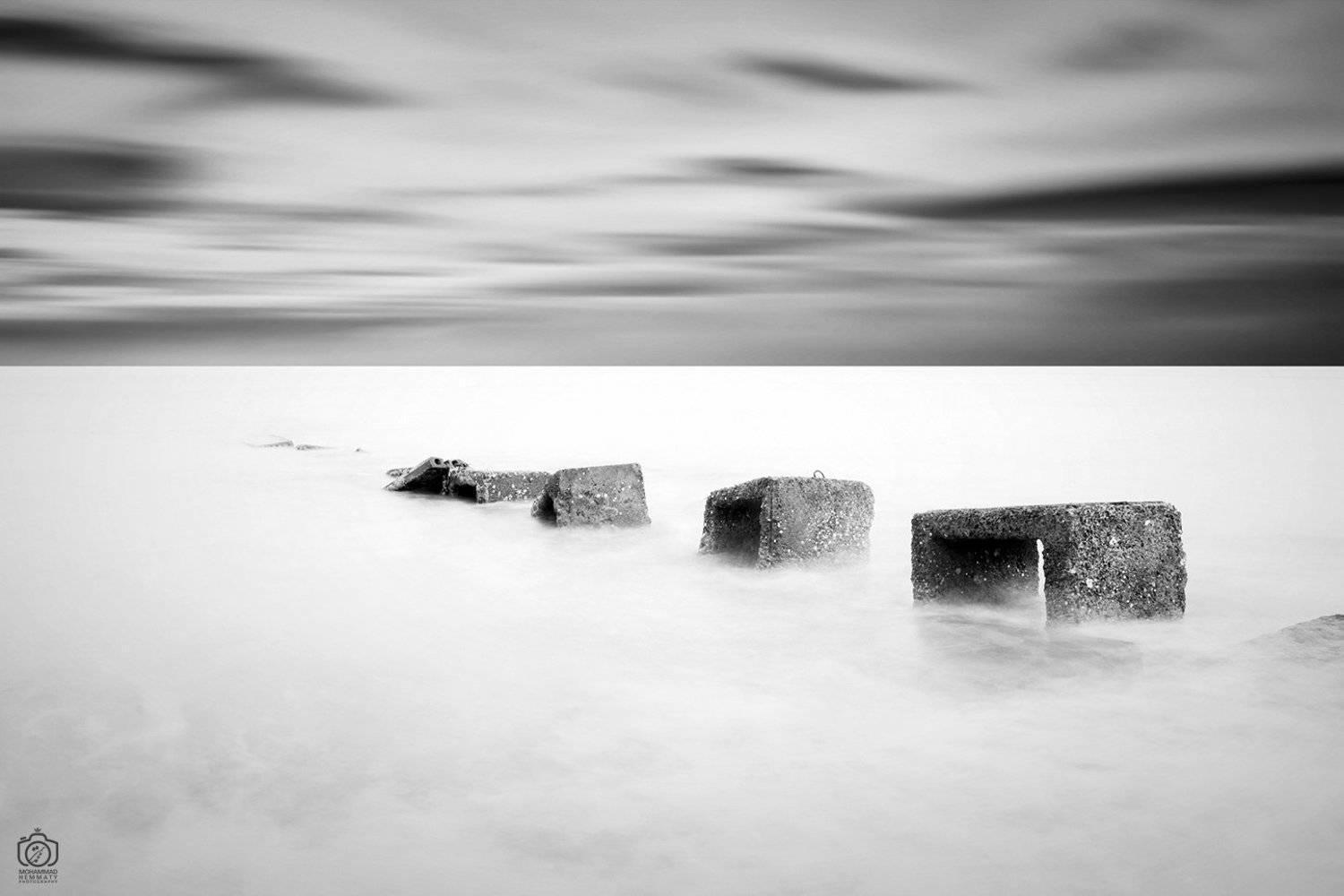 sea,nature,rock,water,calm,landscape,iran,dream,fog,abstract,canon,canon80d,canonphotography,blackandwhite,black,white,mphammadhemmaty, Mohammad Hemmaty
