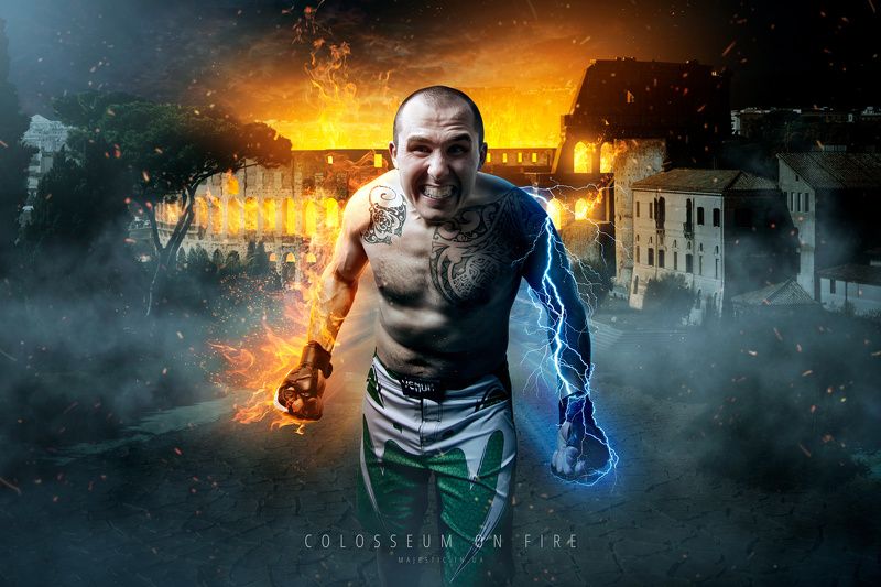 Colosseum on fire фото превью