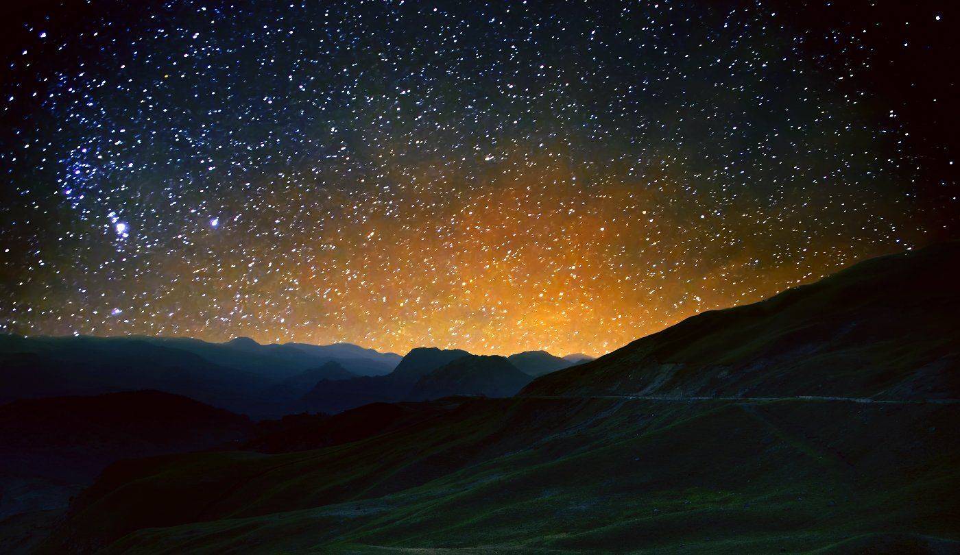 гумбаши,перевал,звезды, ночь, Елена Брежицкая