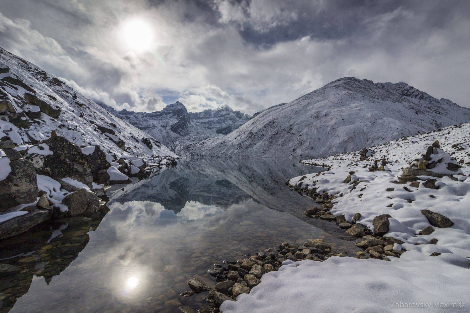 пейзаж, природа, Гималаи, горы, снег, озеро, Гокио, пик, треккинг, Непал, восхождение, Максим Забаровский