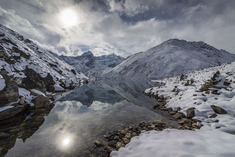 пейзаж, природа, Гималаи, горы, снег, озеро, Гокио, пик, треккинг, Непал, восхождение Озеро Гокио и Пик Гокио. фото превью